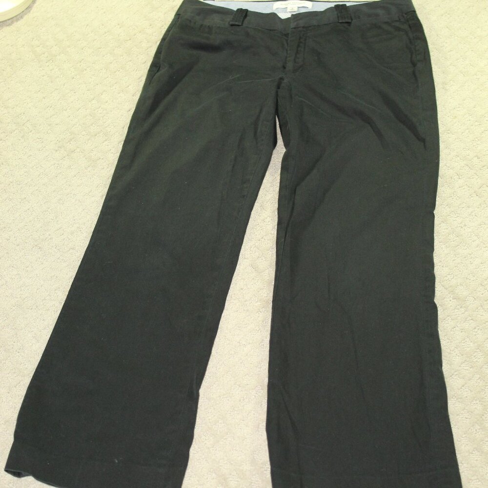 Banana Republic Dress Pants Women 6 Black Logan Mid Rise Cotton Spandex Trousers